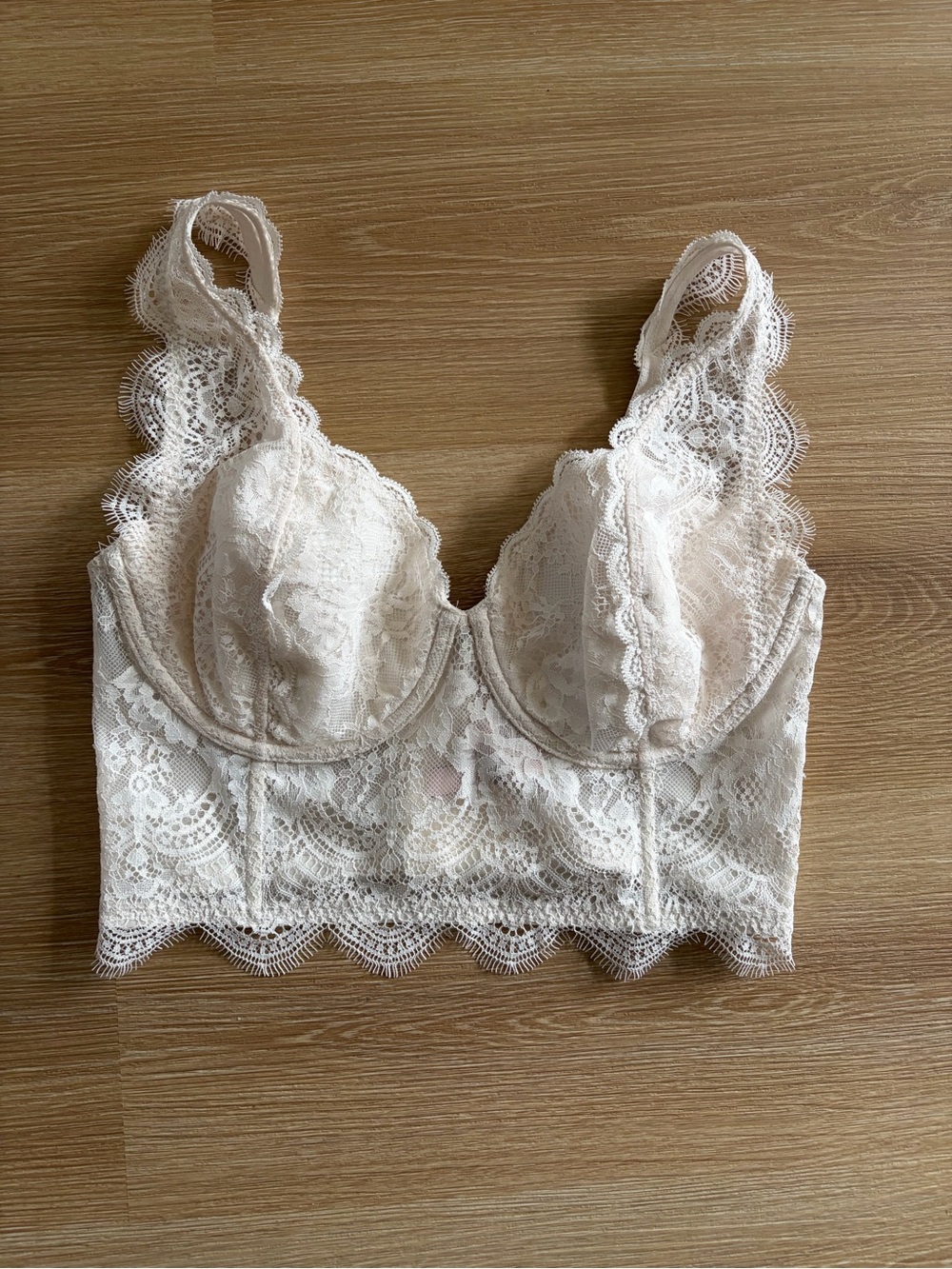 Victoria's Secret Lace Longline Bralette - Ivory